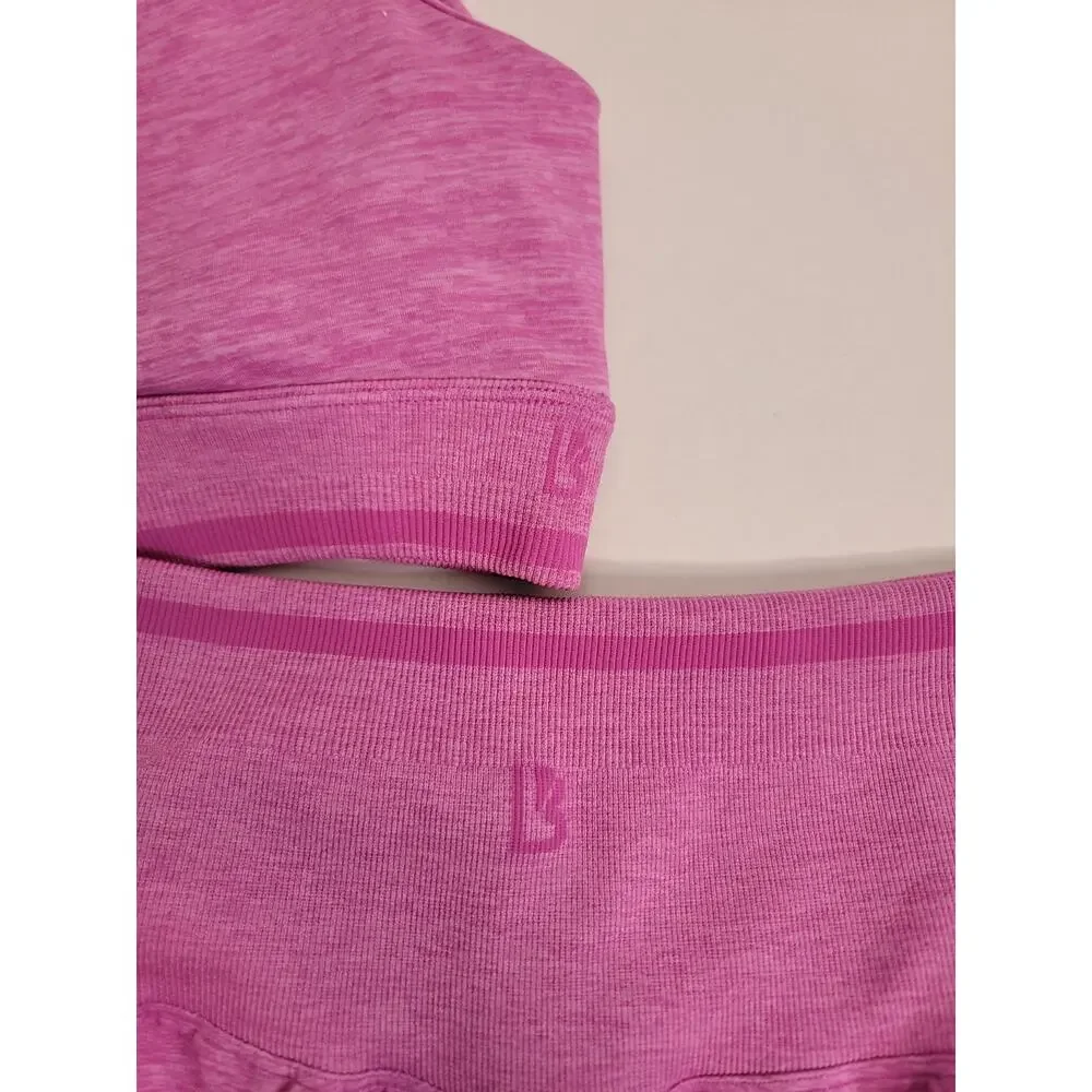 Buffbunny Activewear Matching Set SZ Large Leggings Sport Bra Pink